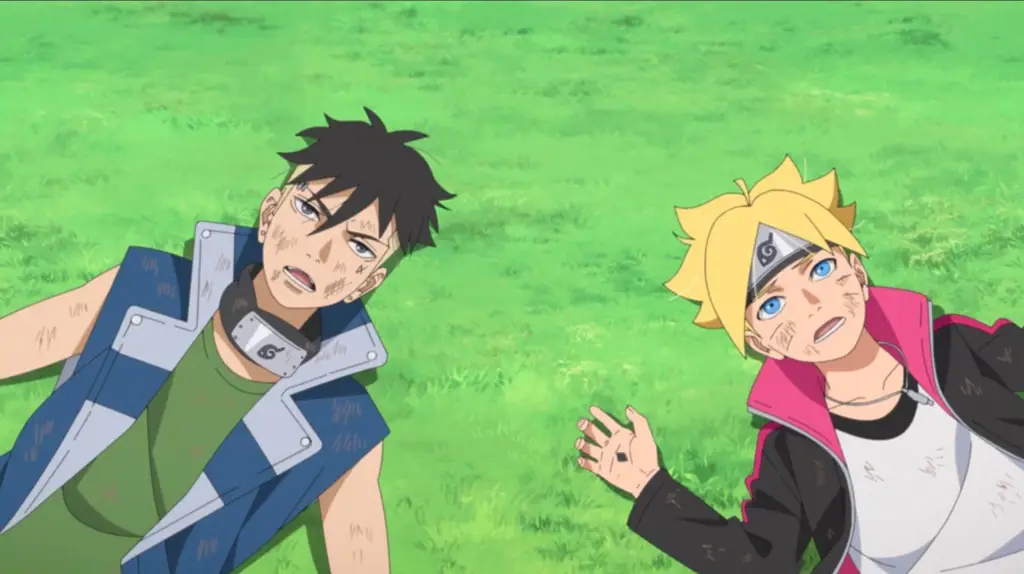 Pertarungan epik Boruto dan Kawaki Adegan pertarungan Boruto dan Kawaki