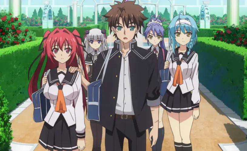 Karakter utama Basara Toujo dan Mio Naruse Basara Toujo dan Mio Naruse dari anime Testament of Sister New Devil