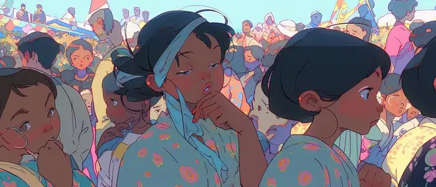 Menikmati Anime di Mana Saja Berbagai macam orang menonton anime di laptop