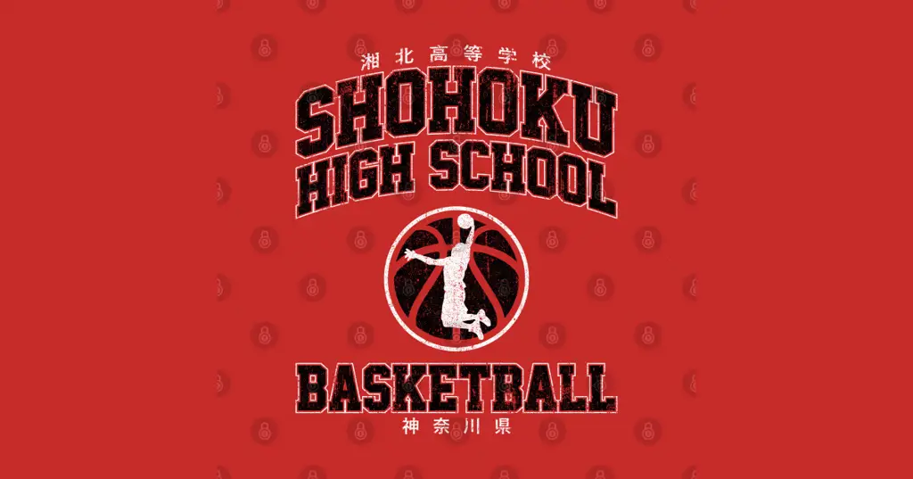 Tim basket SMA Shohoku yang bersemangat Gambar tim basket SMA Shohoku