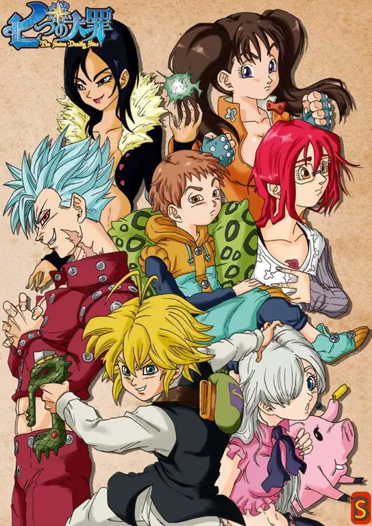 Para karakter Nanatsu no Taizai yang menarik Gambar karakter-karakter utama dalam anime Nanatsu no Taizai