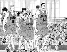 Momen-momen menegangkan dalam pertandingan basket Panel manga Slam Dunk yang ikonik