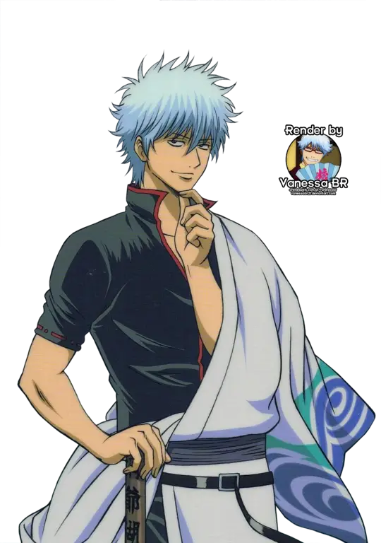 Gintoki yang selalu menampilkan ekspresi jenaka Gintoki Sakata, karakter utama dalam Gintama