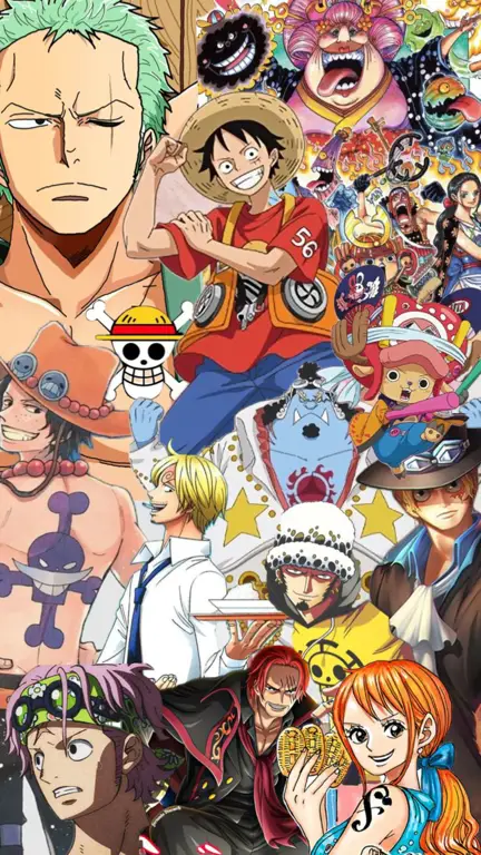 Kru Topi Jerami yang tangguh Gambar kelompok karakter One Piece