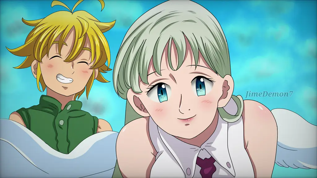 Momen romantis Meliodas dan Elizabeth Gambar Meliodas dan Elizabeth
