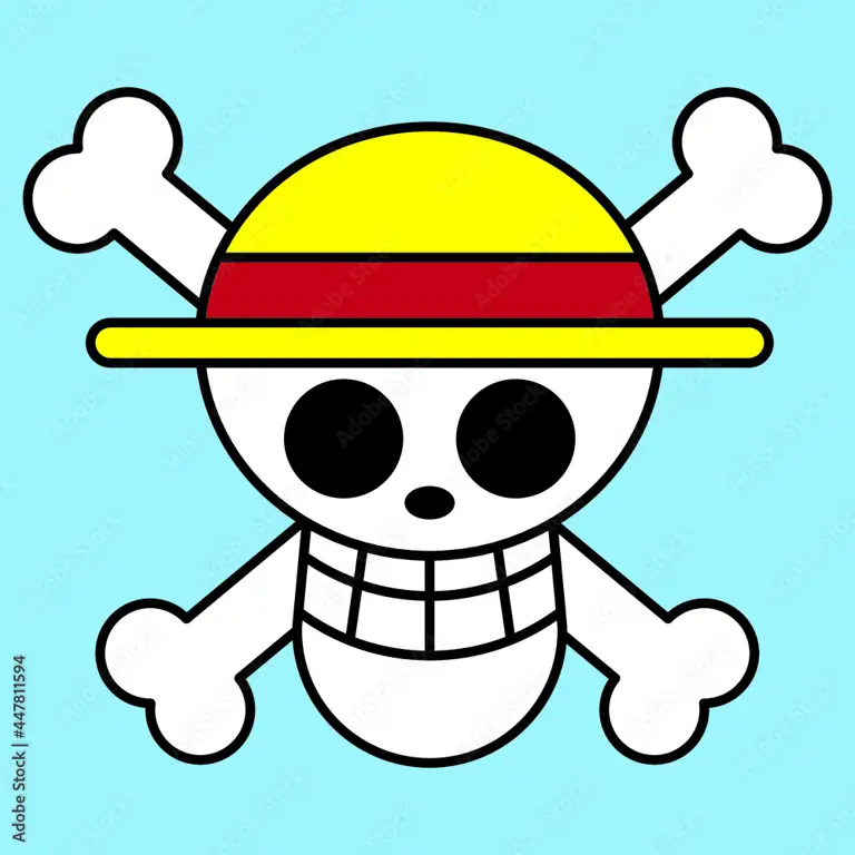 Logo One Piece dan Bajak Laut Topi Jerami Logo One Piece dengan gambar topi jerami bajak laut