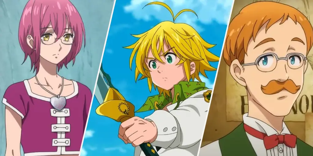 Kelompok Seven Deadly Sins dalam anime Gambar para karakter Nanatsu no Taizai berkumpul