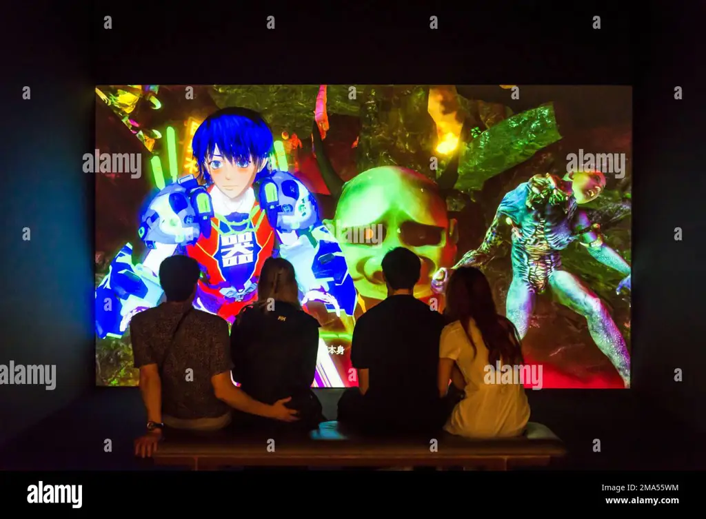 Menonton Anime di Mana Saja Gambar beragam orang yang menonton anime di berbagai perangkat