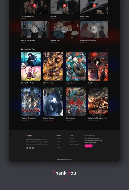 Antarmuka situs streaming anime yang user-friendly Contoh antarmuka situs streaming anime