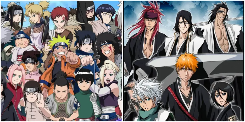 Ilustrasi berbagai karakter anime populer Berbagai karakter anime