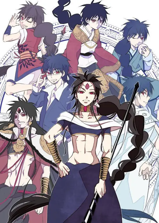 Karakter-karakter Utama Anime Magi Gambar berbagai karakter dari anime Magi