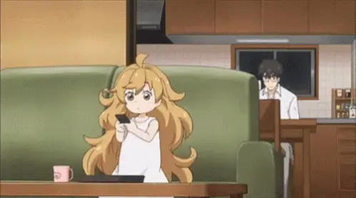 Menikmati anime bersama Karakter anime menonton anime
