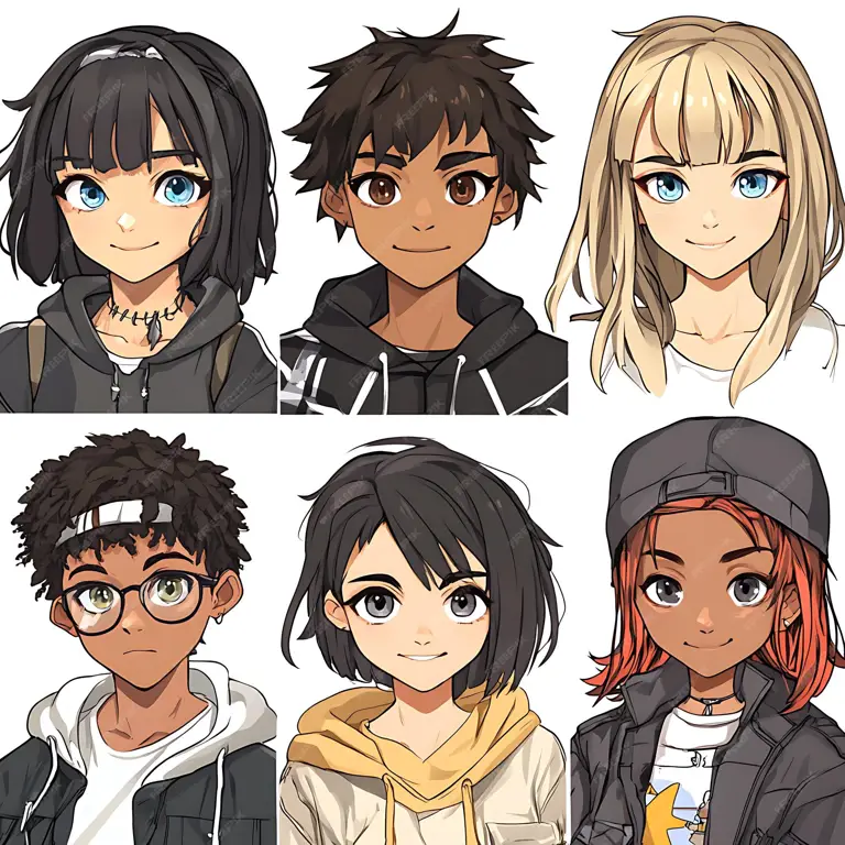 Menonton Anime Bersama Teman Gambar beragam karakter anime menonton bersama