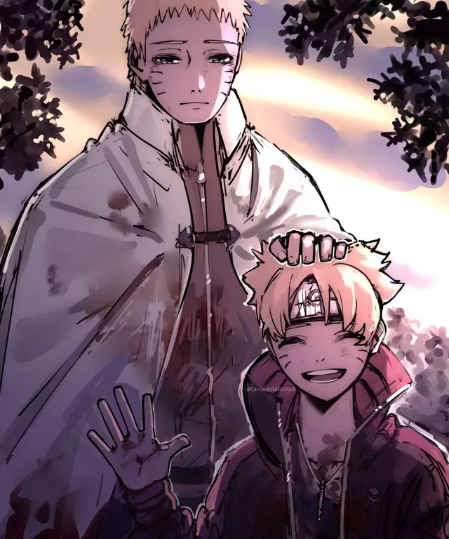 Boruto dan Naruto Gambar Boruto dan Naruto bersama-sama