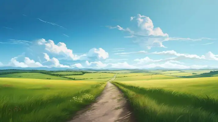 Pemandangan alam yang menakjubkan dalam gaya anime Gambar pemandangan anime yang indah