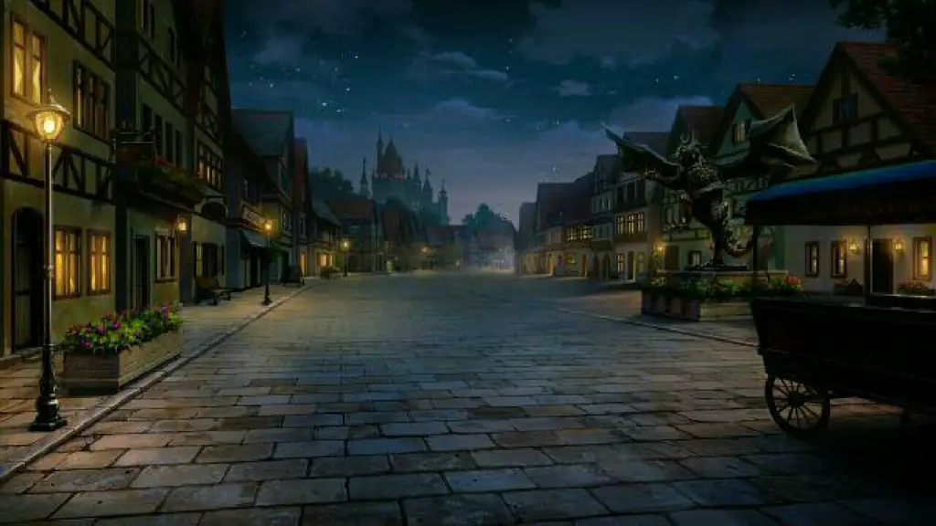 Keindahan detail dalam latar belakang perkotaan anime 3D Gambar latar belakang kota anime 3D