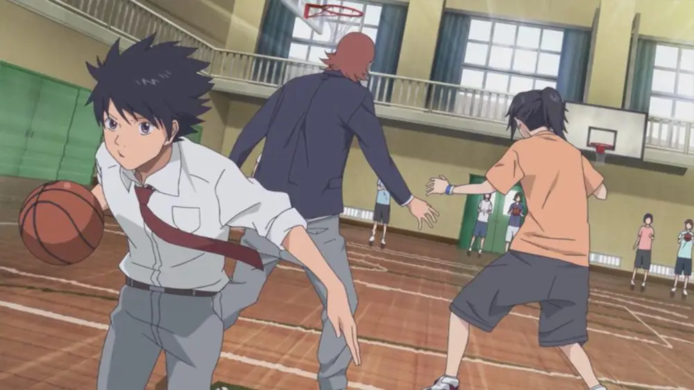 Pertandingan basket yang menegangkan dalam anime Ahiru no Sora Adegan pertandingan basket seru di Ahiru no Sora