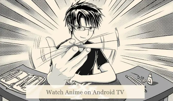Menikmati Anime di Ponsel Android Seseorang menonton anime di ponsel Android