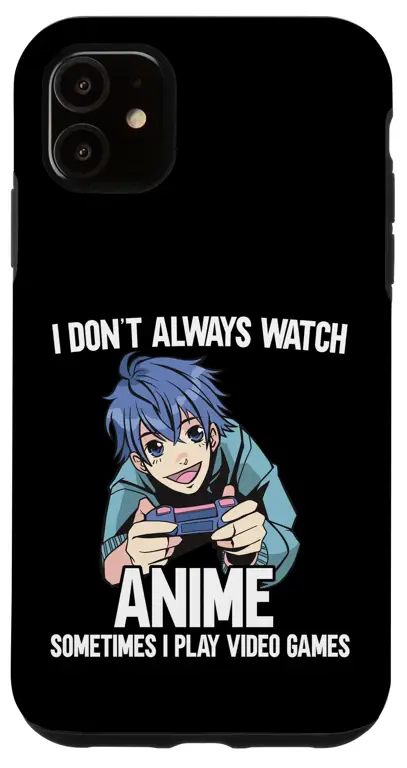 Menikmati Anime di Ponsel Android Gambar penggemar anime sedang menonton anime dengan nyaman di ponsel