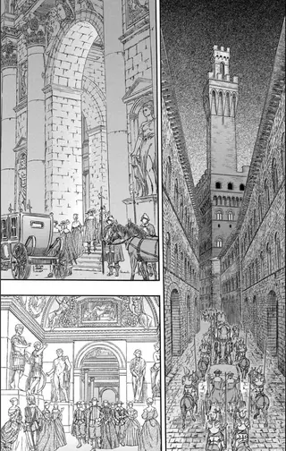 Pemandangan dunia fantasi Berserk yang gelap dan indah Gambar pemandangan alam dalam anime Berserk