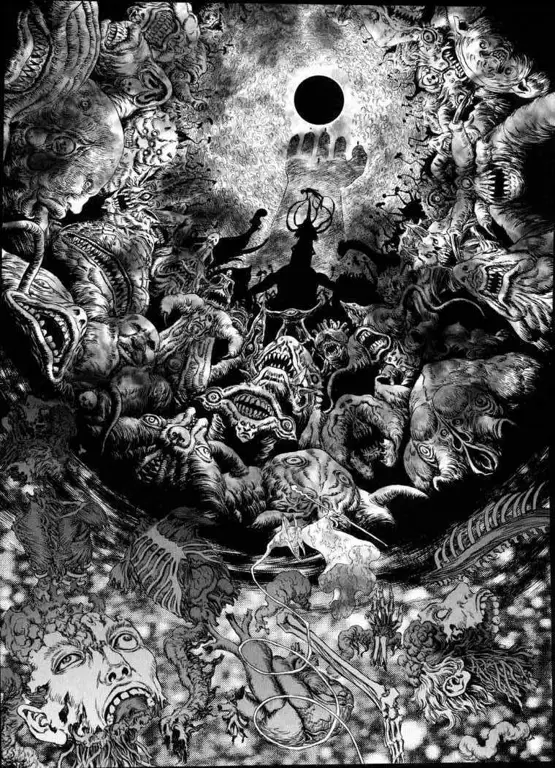 Adegan ikonik gerhana dalam anime Berserk Gambar adegan gerhana dalam anime Berserk
