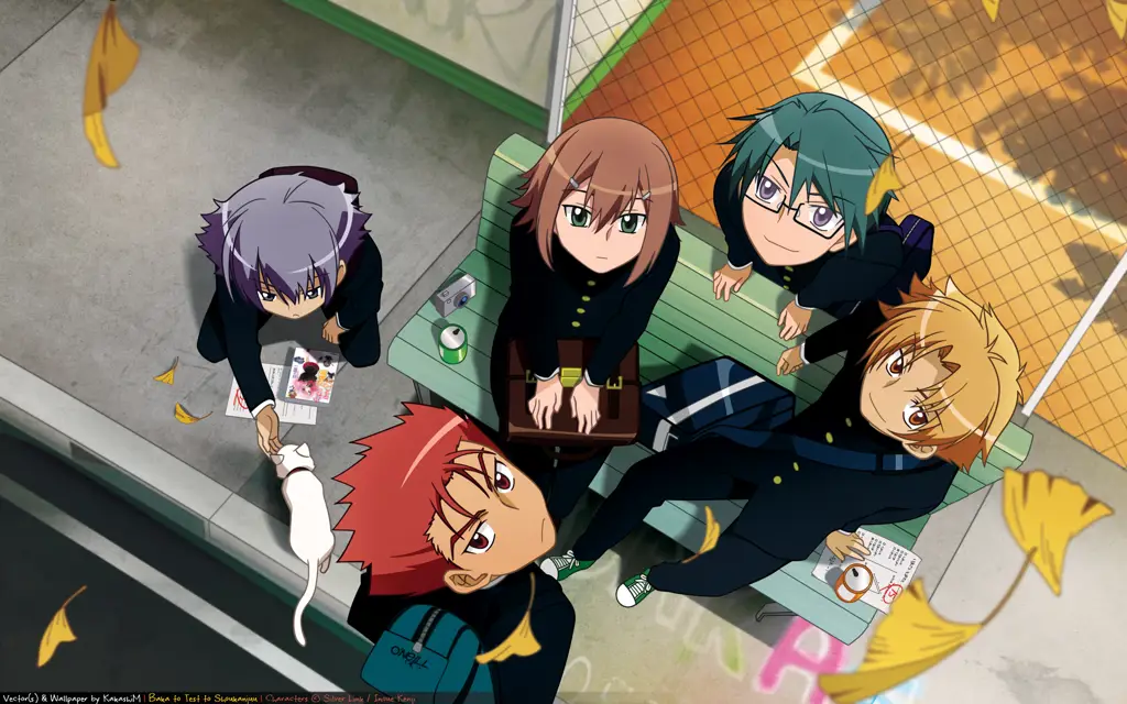 Karakter-karakter utama dalam anime Baka to Test to Shoukanjuu Gambar para karakter utama Baka to Test to Shoukanjuu