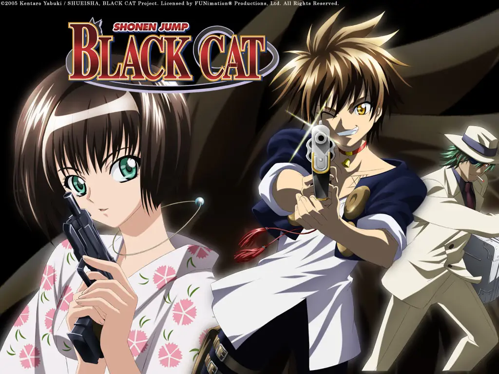 Adegan Aksi yang Menegangkan dalam Black Cat Gambar adegan aksi dalam anime Black Cat