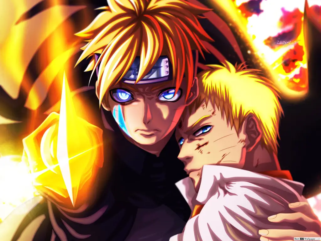 Boruto dan Naruto: Sebuah ikatan ayah dan anak Boruto dan Naruto bersama-sama