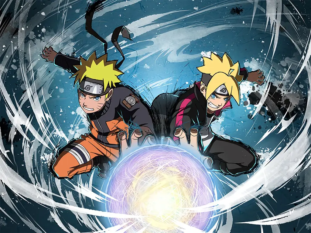 Gambar Naruto dan Boruto Naruto dan Boruto bersama-sama