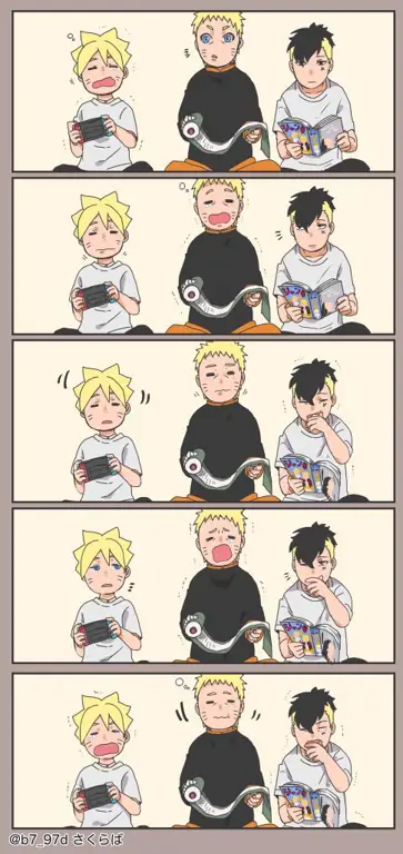Pertarungan Boruto dan Kawaki Boruto dan Kawaki sedang bertarung