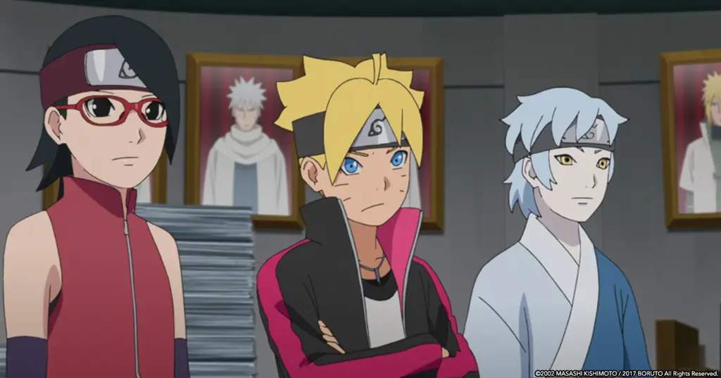 Nikmati Boruto Episode 78 Gambar Boruto sedang menonton anime
