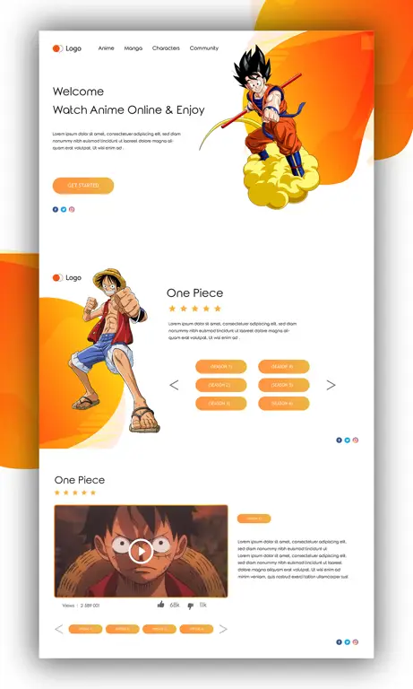 Platform Streaming Anime Resmi Antarmuka platform streaming anime yang menampilkan Chibi Devi