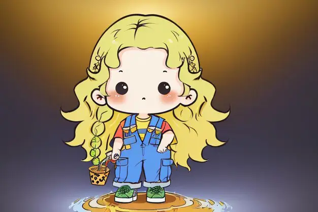 Gadis anime chibi imut Gambar gadis anime chibi dengan mata besar