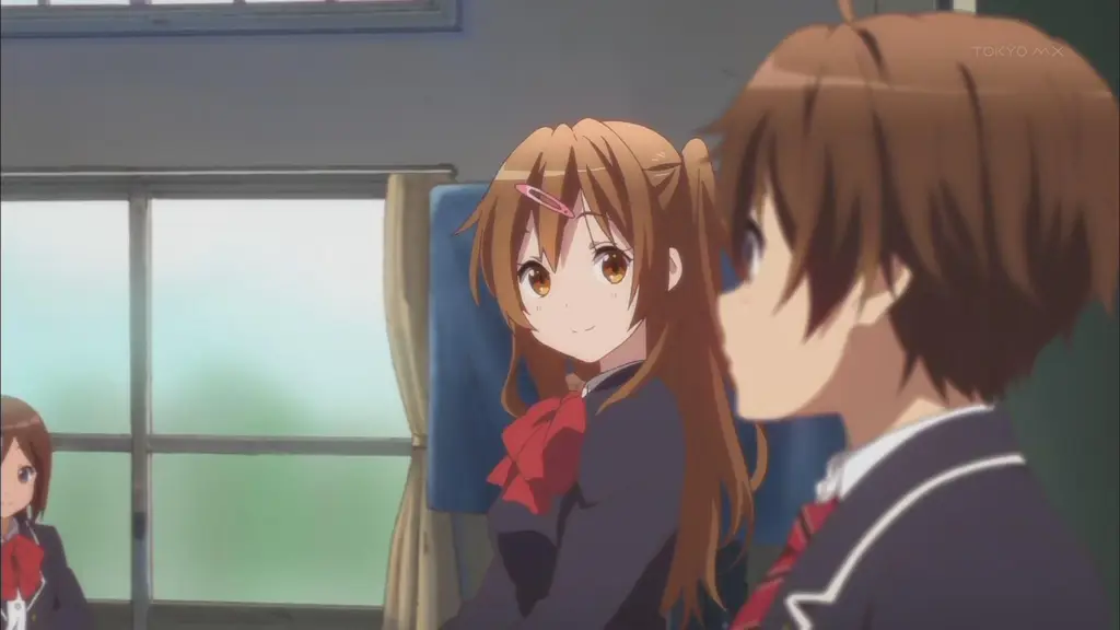 Momen-momen romantis antara Yuuta dan Rikka Gambar adegan romantis dalam anime Chuunibyou demo Koi ga Shitai