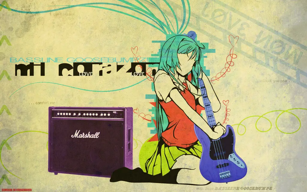 Keindahan Musik Anime Latar belakang dengan not musik anime.