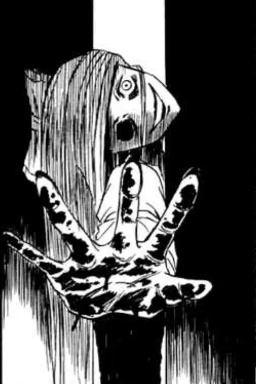 Contoh ilustrasi adegan menegangkan di anime Corpse Party Ilustrasi adegan menakutkan dari anime
