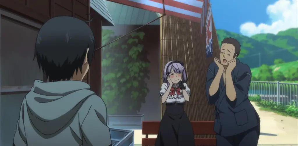 Momen Menarik di Dagashi Kashi Suasana adegan menarik dari anime Dagashi Kashi
