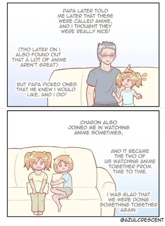 Menonton anime bersama teman Gambar penggemar anime sedang menonton bersama