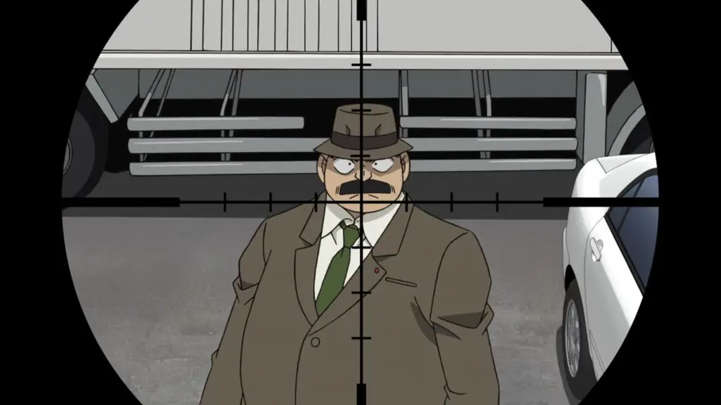 Suasana menegangkan dalam memecahkan kasus di Detective Conan Gambar adegan kasus Detective Conan