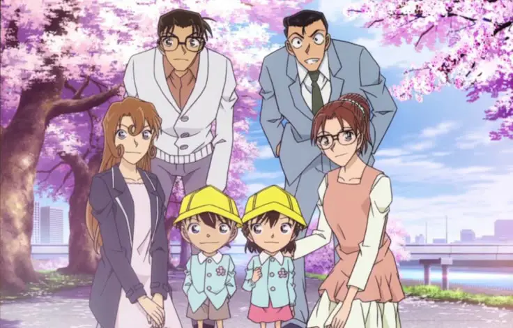 Nonton bareng Detective Conan Gambar sekelompok orang menonton anime Detective Conan bersama-sama
