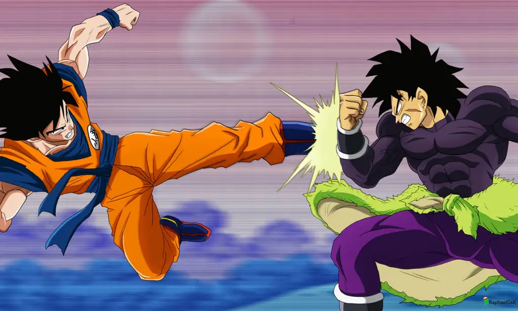 Pertempuran Sengit Goku vs Broly Goku dan Broly bertarung dalam Dragon Ball Super: Broly