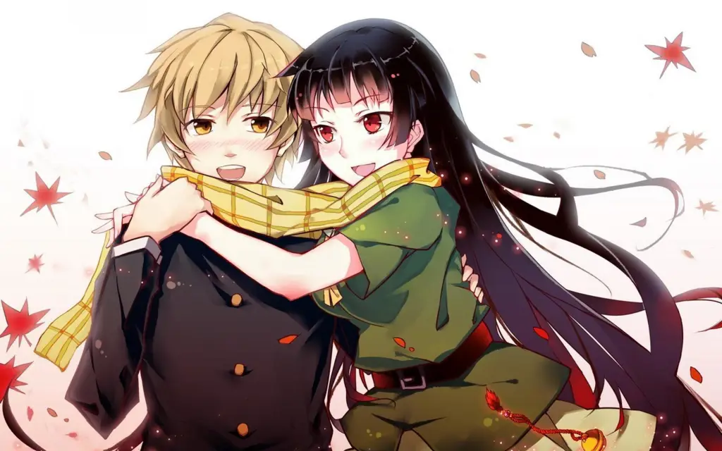 Cuplikan anime Dusk Maiden of Amnesia yang menampilkan Yūko dan Teiichi Gambar cuplikan anime Dusk Maiden of Amnesia
