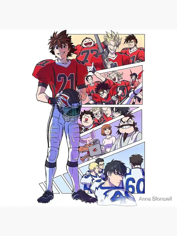 Aksi Seru American Football di Eyeshield 21 Gambar adegan American Football di Eyeshield 21