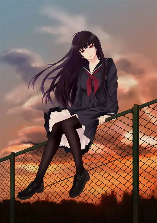 Tokoh utama dalam anime Dusk Maiden of Amnesia Yuuko Kanoe dan Tou Amou dari anime Dusk Maiden of Amnesia