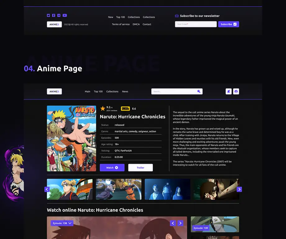 Antarmuka Situs Streaming Anime Contoh antarmuka situs streaming anime yang bagus