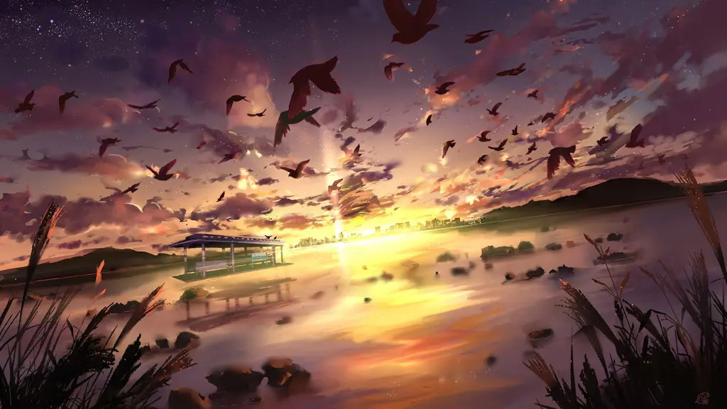 Suasana Tenang dalam Getsuyoubi no Tawawa Pemandangan yang menenangkan dari anime