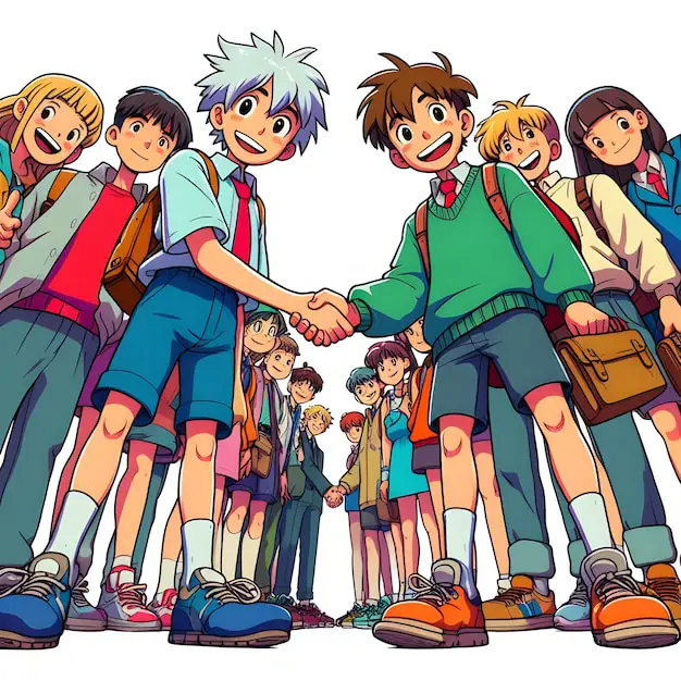 Menikmati anime bersama teman Sekelompok penggemar anime menonton bersama