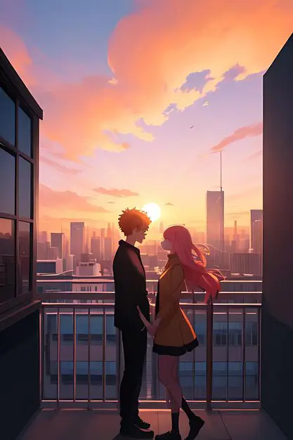 Adegan Romantis dalam Anime Gambar adegan romantis dari anime