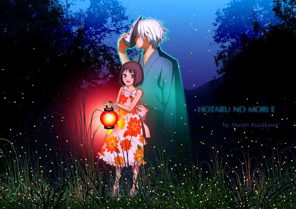 Poster Resmi Hotarubi no Mori e Poster film anime Hotarubi no Mori e