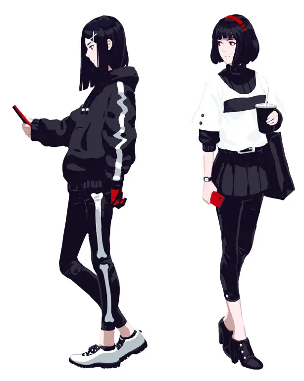 Ilustrasi desain karakter dalam anime Contoh desain karakter anime